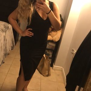 Low cut little black dress